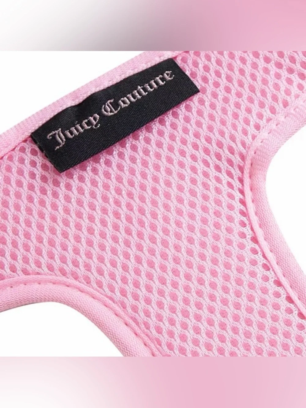 Bling Pink Velour Juicy Couture Pet Harness & Leash 2 Piece Set